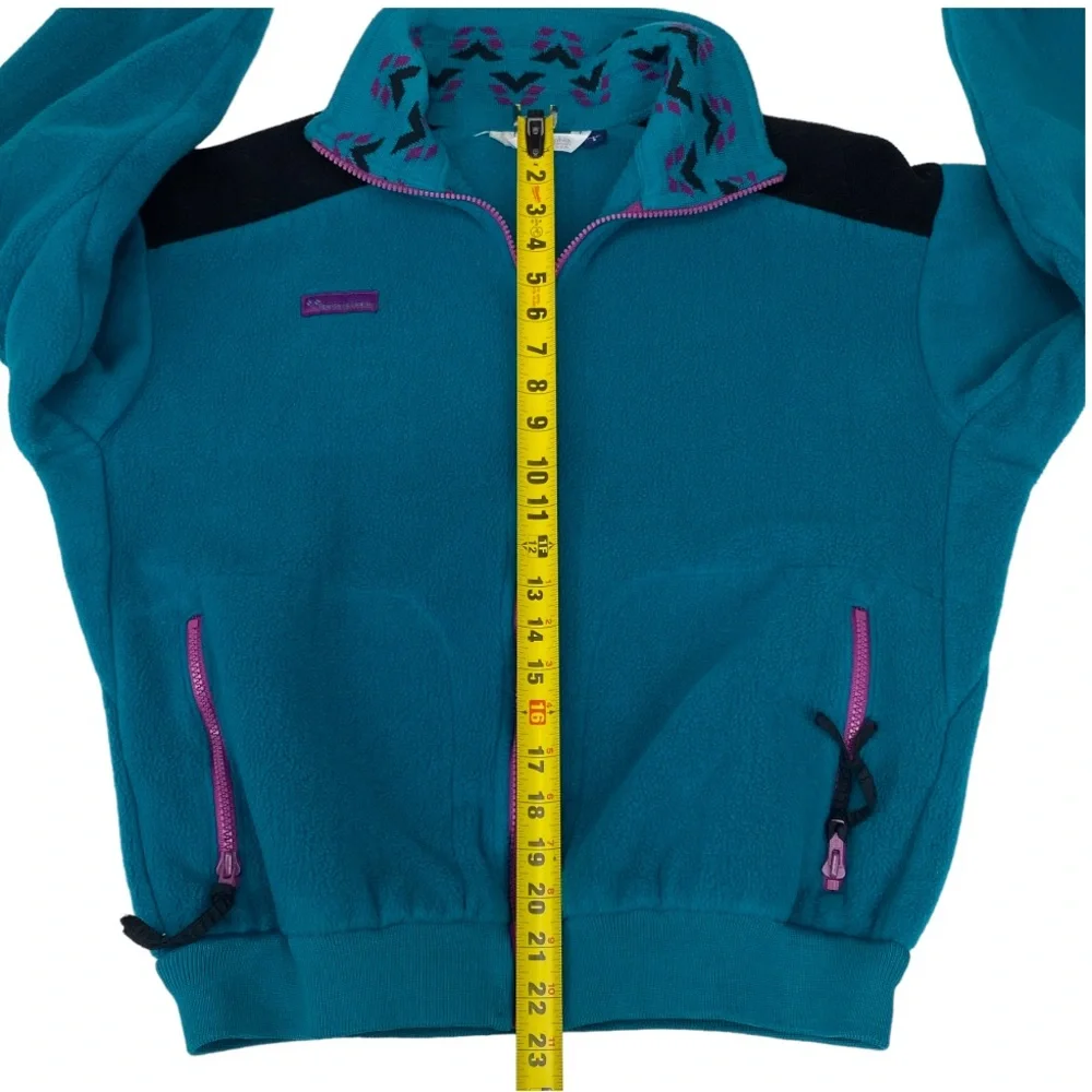 Vintage Columbia Jacket Womens Large Aztec Radial Sleeve Fleece Made In USA - Picture 8 of 12